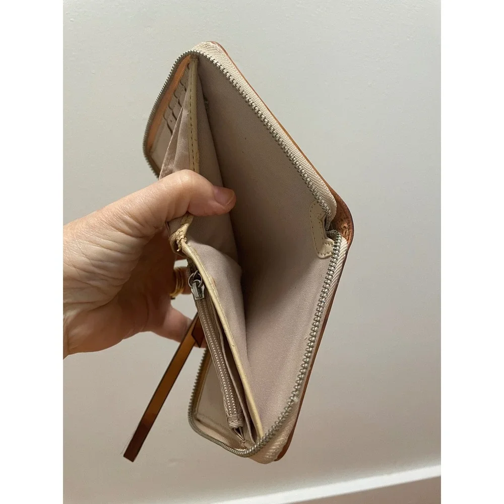 Coach Yellow Bifold Wallet Signature C Embossed Patent Leather Small Zip Around